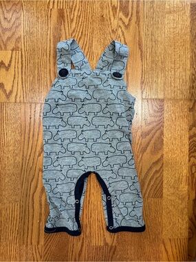 ATUN 0-3 months Baby Romper Overalls with Hippo Print